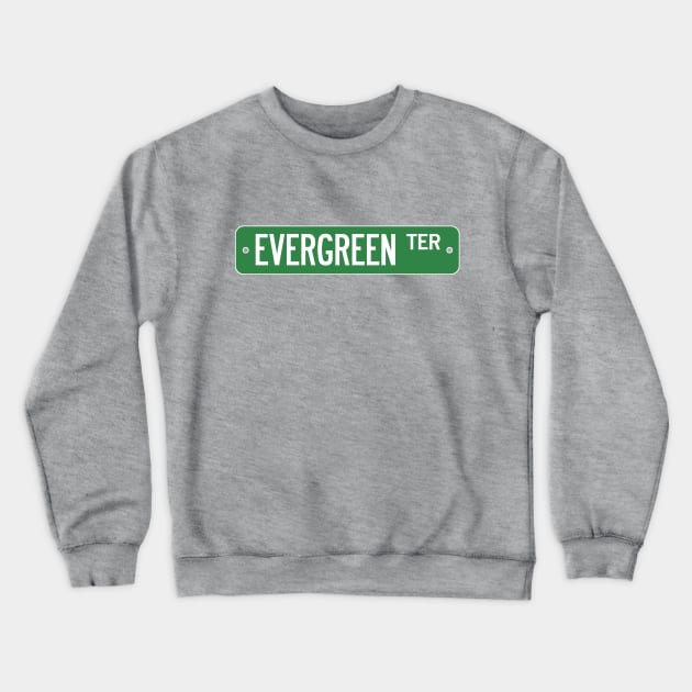 Evergreen Terrace Street Sign (Simpsons) Crewneck Sweatshirt by fandemonium